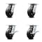 Service Caster 6 Inch Rubber on Steel Swivel Caster Set with Roller Bearings 2 Brakes SCC SCC-35S620-RSR-2-SLB-2 - alternate 1